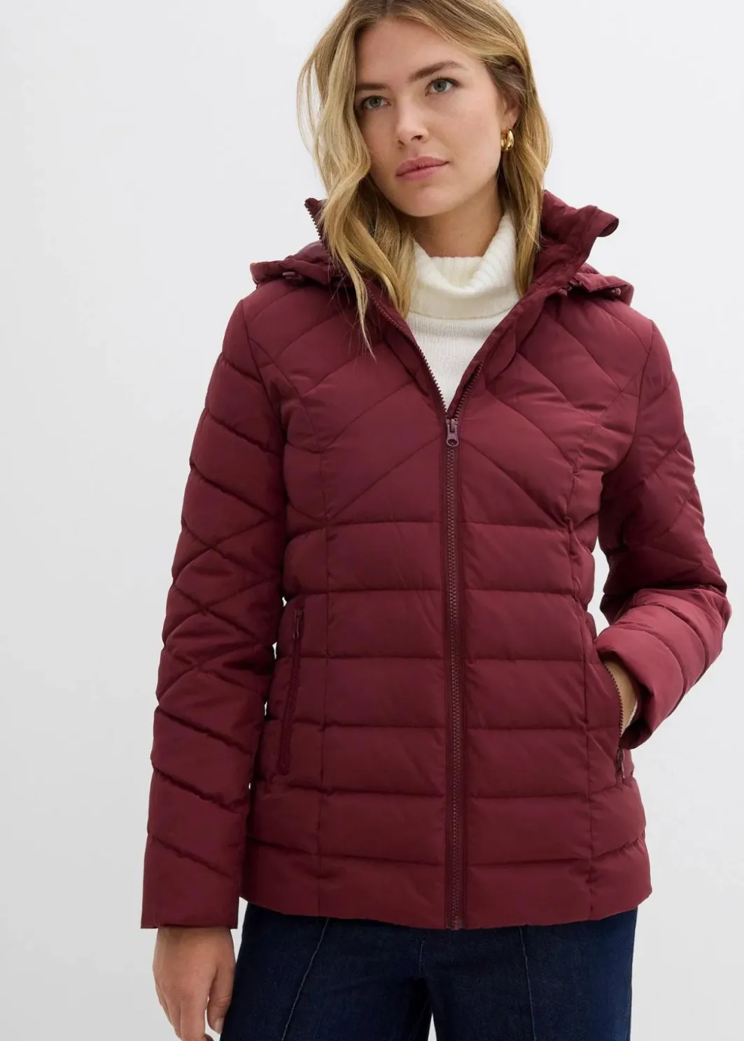 Damen bonprix Jacken & Mäntel|Bekleidung·Hosen|Leichte Steppjacke mit abnehmbarer Kapuze