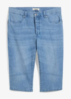 Herren bonprix Hosen|Shorts|Leichte Stretch-Jeans-Long-Bermuda, Regular Fit