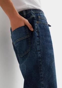 Discount Leichte Stretch-Jeans-Schlupf-Bermuda mit Komfortbund, Slim Fit Herren Hosen|Shorts