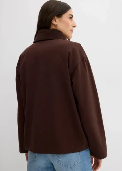 Damen bonprix Bekleidung·Hosen|Jacken & Mäntel|leichte Twill-Jacke mit Cordkragen