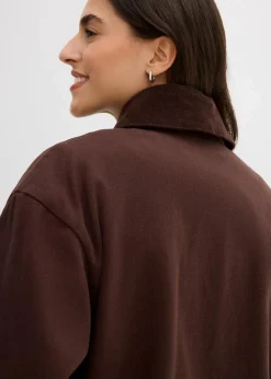 Damen bonprix Bekleidung·Hosen|Jacken & Mäntel|leichte Twill-Jacke mit Cordkragen