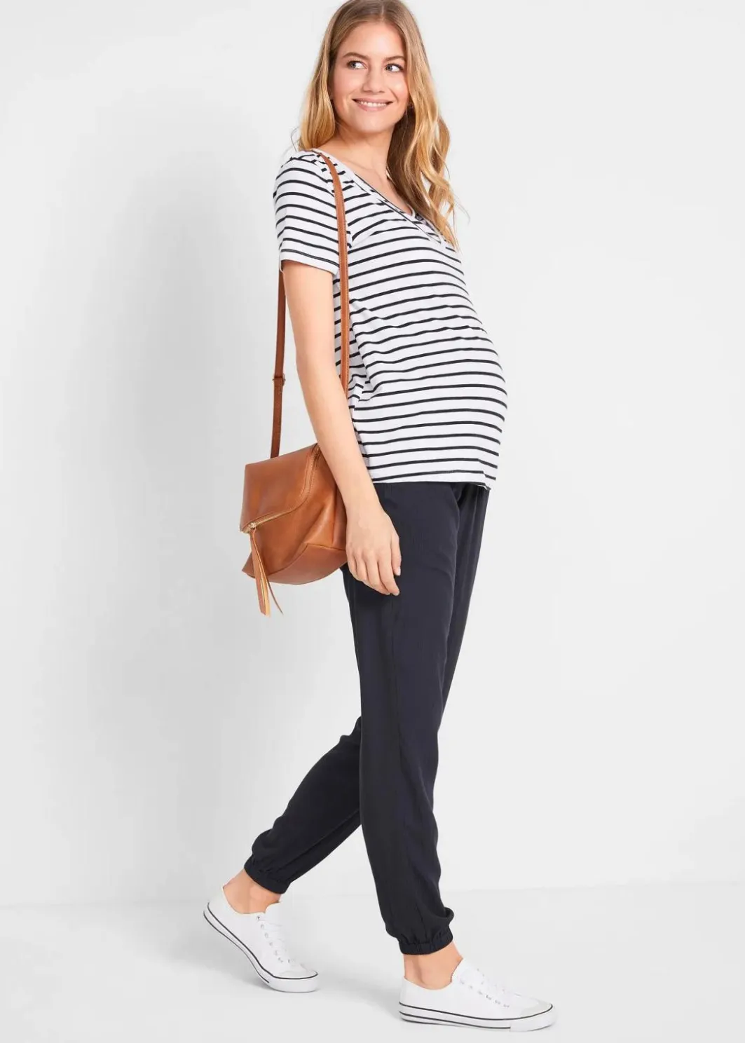 Damen bonprix Umstandsmode|Leichte Umstandshose aus Viskose, Loose Fit