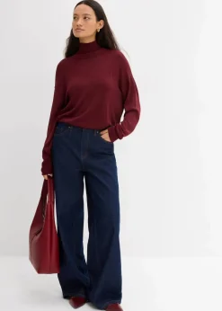 Online Leichter Feinstrickpullover mit breitem Turtleneck aus Viskose-Mix Damen Bekleidung·Umstandsmode|Bekleidung·Jeans