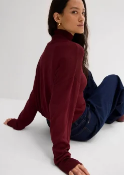 Online Leichter Feinstrickpullover mit breitem Turtleneck aus Viskose-Mix Damen Bekleidung·Umstandsmode|Bekleidung·Jeans