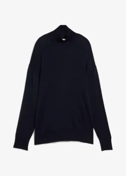 Damen bonprix Pullover & Strickjacken|Strickmode|Leichter Feinstrickpullover mit breitem Turtleneck aus Viskose-Mix