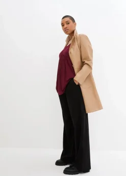 Discount Leichter Lederimitat-Mantel mit Revers, tailliert Damen Bekleidung·Hosen|Jacken & Mäntel