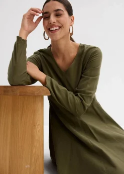 Outlet Leichtes Flanellkleid aus reiner Baumwolle Damen Bekleidung·Pullover & Strickjacken|Kleider