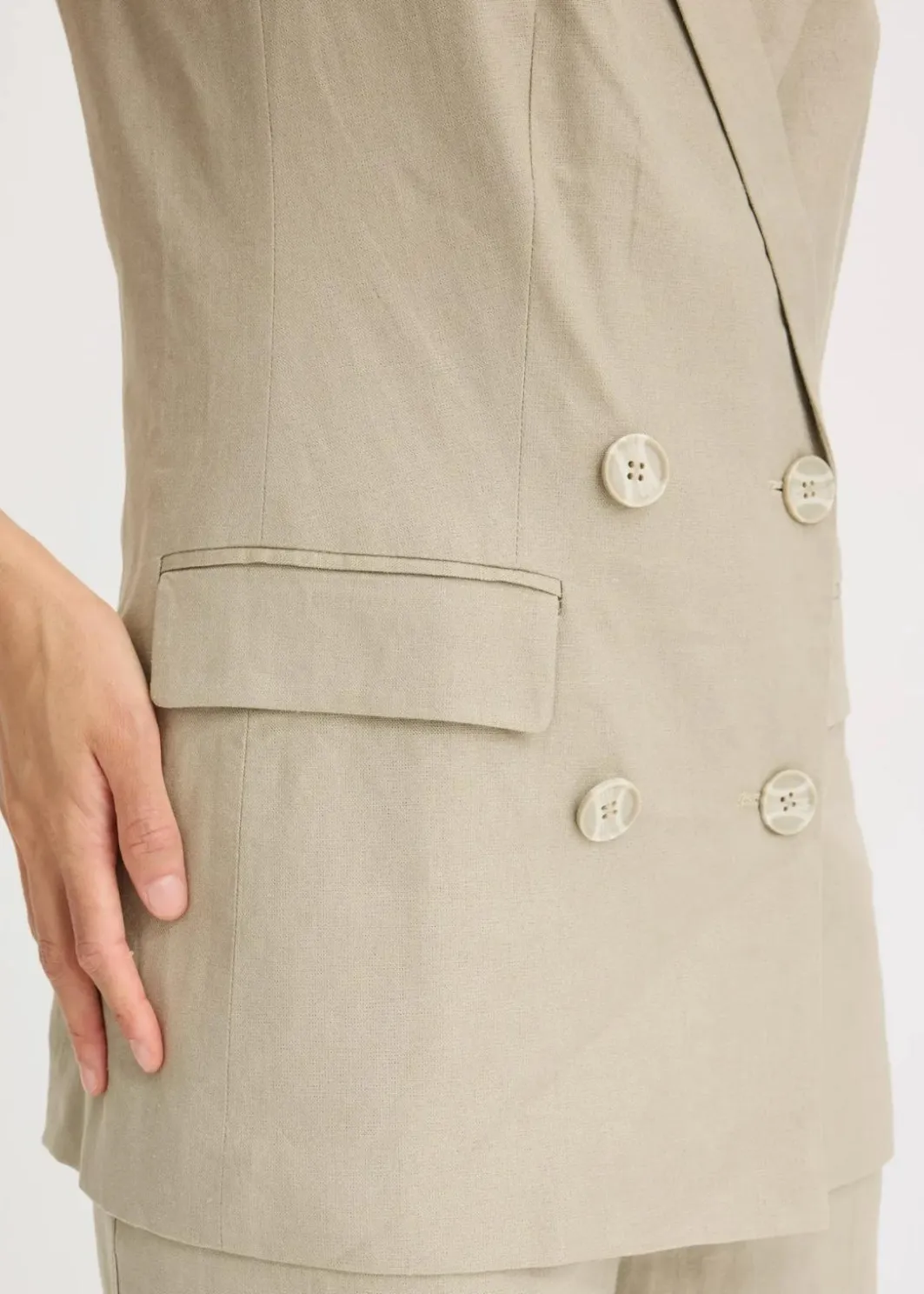Damen bonprix Bekleidung·Basics|Blazer|Leinen-Blazer ohne Arm