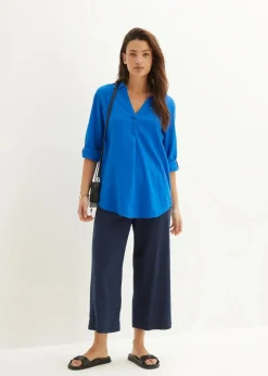 Damen bonprix Blusen & Tuniken|Bekleidung·Jacken & Mäntel|Leinen-Bluse, 3/4-Arm