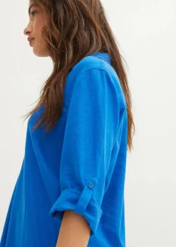 Damen bonprix Blusen & Tuniken|Bekleidung·Jacken & Mäntel|Leinen-Bluse, 3/4-Arm