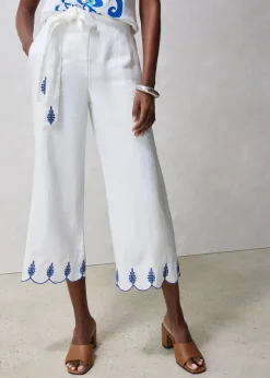 Sale Leinen-Culotte mit Gürtel (2 tlg. Set) Damen Bekleidung·Kleider|Premium