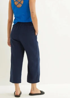Outlet Leinen-Culotte, wadenlang Damen Hosen|Bekleidung·Kleider