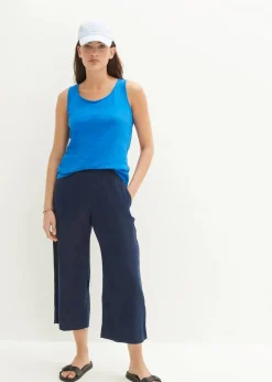Outlet Leinen-Culotte, wadenlang Damen Hosen|Bekleidung·Kleider