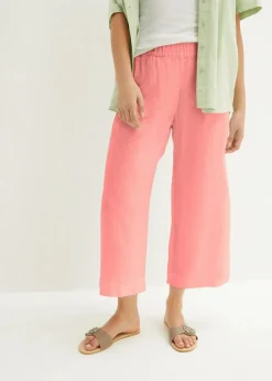 Outlet Leinen-Culotte, wadenlang Damen Hosen|Bekleidung·Kleider