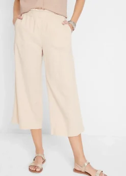 Outlet Leinen-Culotte, wadenlang Damen Bekleidung·Kleider|Hosen