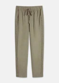 Damen bonprix Bekleidung·Kleider|Hosen|Leinenhose mit seitlichem Spitzeneinsatz, knöchelfrei