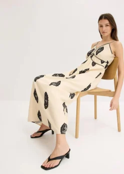 Outlet Leinen-Maxikleid aus luftigem Leinen-Mix Damen Bekleidung·Pullover & Strickjacken|Kleider