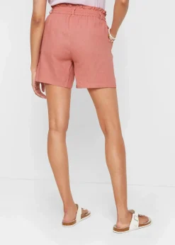 Damen bonprix Hosen|Shorts|Leinen-Paperbag-Shorts