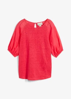 Damen bonprix Premium|Shirts & Tops|Leinen-Shirt mit Ballonärmeln