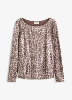 Damen bonprix Shirts & Tops|Leo-Shirt mit Glanzdruck
