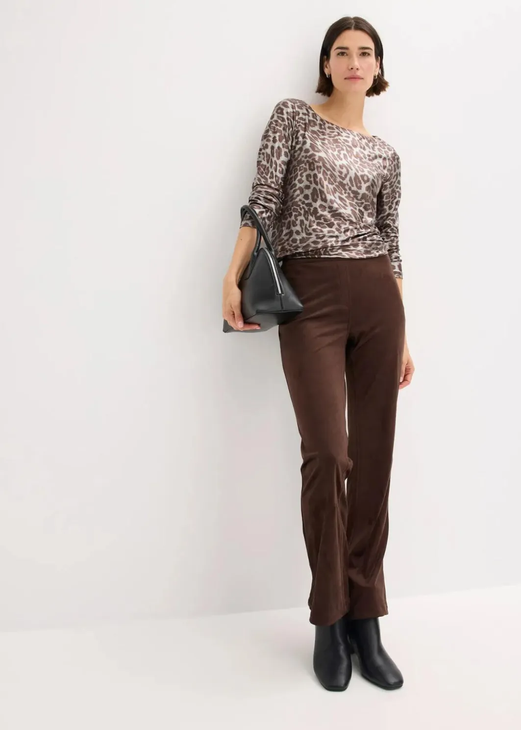 Damen bonprix Shirts & Tops|Leo-Shirt mit Glanzdruck