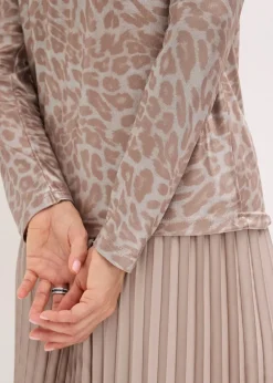 Online Leo-Shirt mit Glanzdruck Damen Shirts & Tops