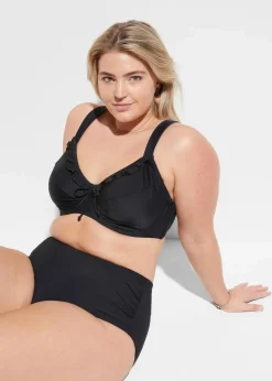 Damen bonprix Nachhaltigere Materialien|Mix & Match|Light Highwaist Shape-Bikinihose mit Raffung