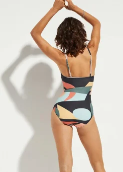 Damen bonprix Nachhaltigere Materialien|Shapewear|Light Shape-Badeanzug mit Multiway-Trägern