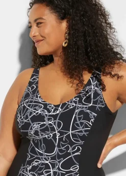 Damen bonprix Nachhaltigere Materialien|Shapewear|Light Shape-Badeanzug mit V-Ausschnitt