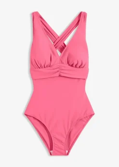 Damen bonprix Nachhaltigere Materialien|Shapewear|Light Shape-Badeanzug mit gekreuzten Trägern