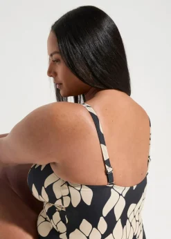 Damen bonprix Nachhaltigere Materialien|Shapewear|Light Shape-Badeanzug mit V-Ausschnitt