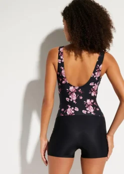 Damen bonprix Nachhaltigere Materialien|Shapewear|Light Shape-Badeanzug mit Bein