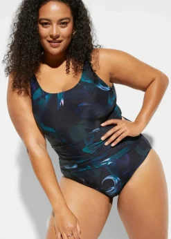 Damen bonprix Nachhaltigere Materialien|Shapewear|Light Shape-Badeanzug mit Raffung