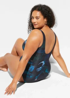 Damen bonprix Nachhaltigere Materialien|Shapewear|Light Shape-Badeanzug mit Raffung