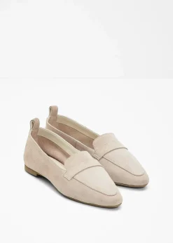 Damen bonprix Slipper & Halbschuhe|Loafer|Loafer aus Veloursleder