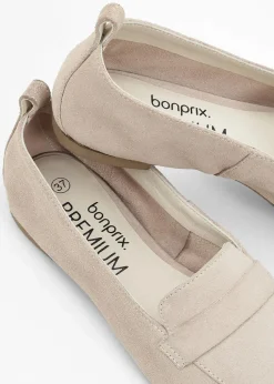 Damen bonprix Slipper & Halbschuhe|Loafer|Loafer aus Veloursleder