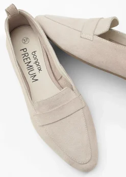 Damen bonprix Slipper & Halbschuhe|Loafer|Loafer aus Veloursleder