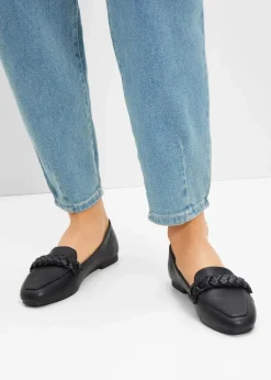Best Loafer mit Flechtdetails Damen Slipper & Halbschuhe|Loafer
