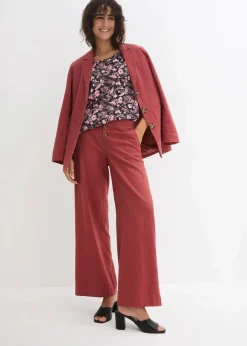 Damen bonprix Shirts & Tops|Nachhaltigere Materialien|Locker geschnittenes Shirt aus Flammgarn mit abgerundetem Saum aus Bio-Baumwolle