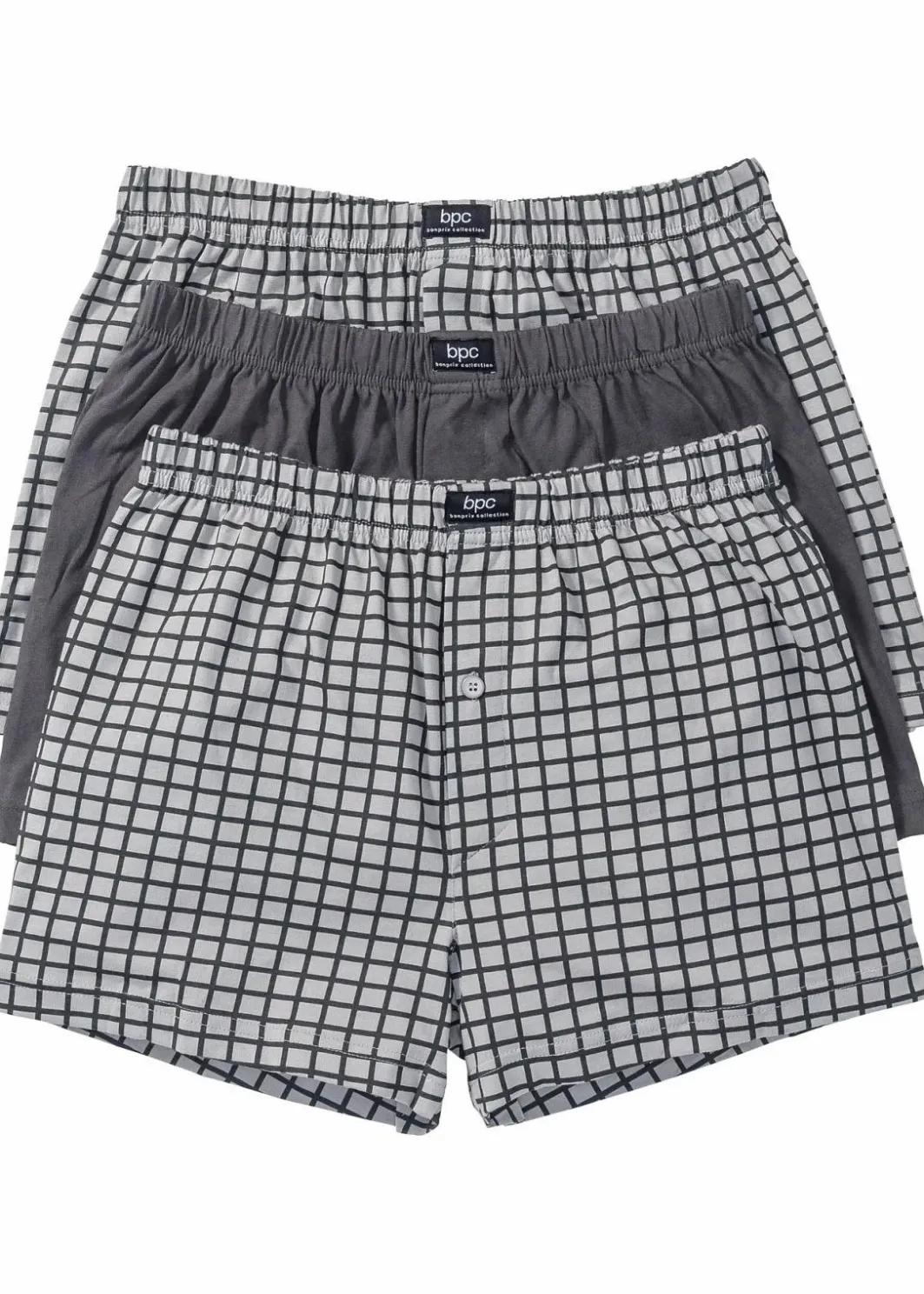 Herren bonprix Boxershorts|Große Größen|Lockere Jersey Boxershorts aus Baumwolle (3er Pack)