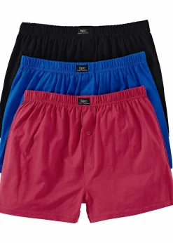 Herren bonprix Wäsche|Große Größen|Lockere Jersey Boxershorts aus Baumwolle (3er Pack)