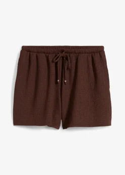 Damen bonprix Hosen|Shorts|Lockere Schlupf-Shorts aus strukturiertem Crêpe
