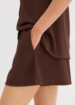 Damen bonprix Hosen|Shorts|Lockere Schlupf-Shorts aus strukturiertem Crêpe