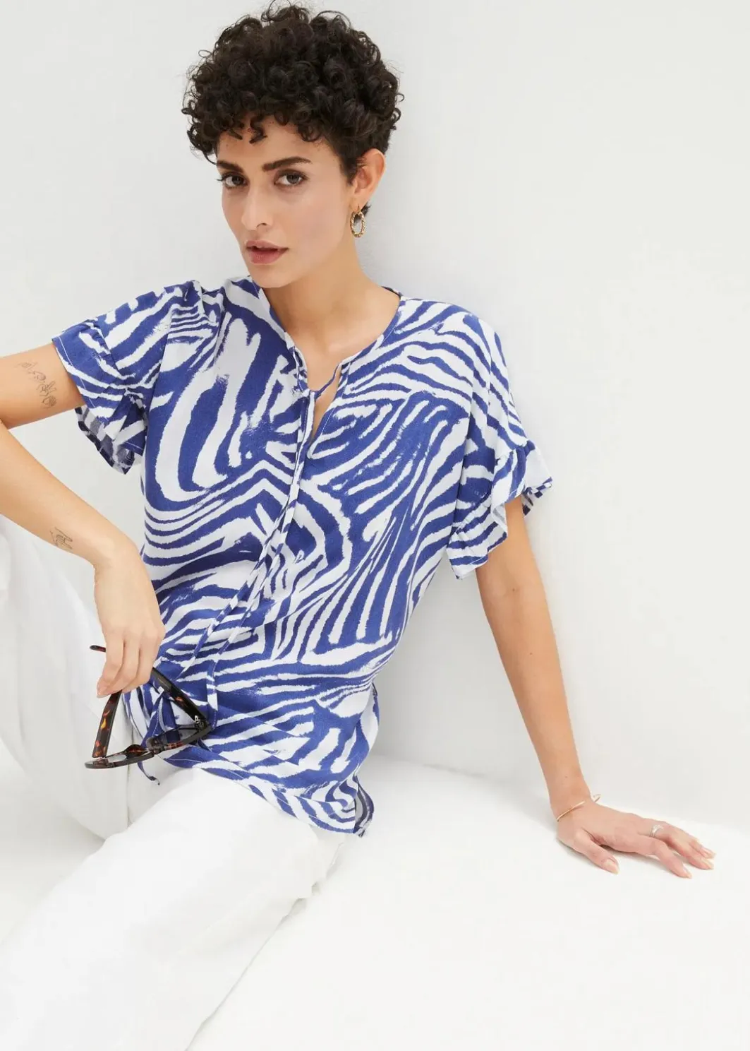 Damen bonprix Blusen & Tuniken|Bekleidung·Jacken & Mäntel|Lockere Tunika aus Viskose