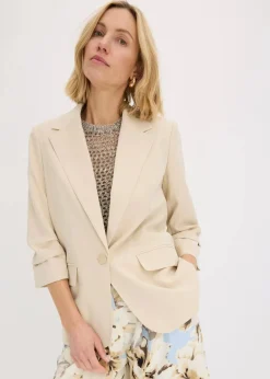 Damen bonprix Blazer|Bekleidung·Basics|Lockerer 3/4-Arm-Blazer aus Viskose