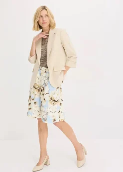 Damen bonprix Blazer|Bekleidung·Basics|Lockerer 3/4-Arm-Blazer aus Viskose