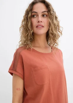 Best Lockeres Shirt mit Spitze Damen Shirts & Tops|Nachhaltigere Materialien