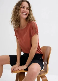 Best Lockeres Shirt mit Spitze Damen Shirts & Tops|Nachhaltigere Materialien