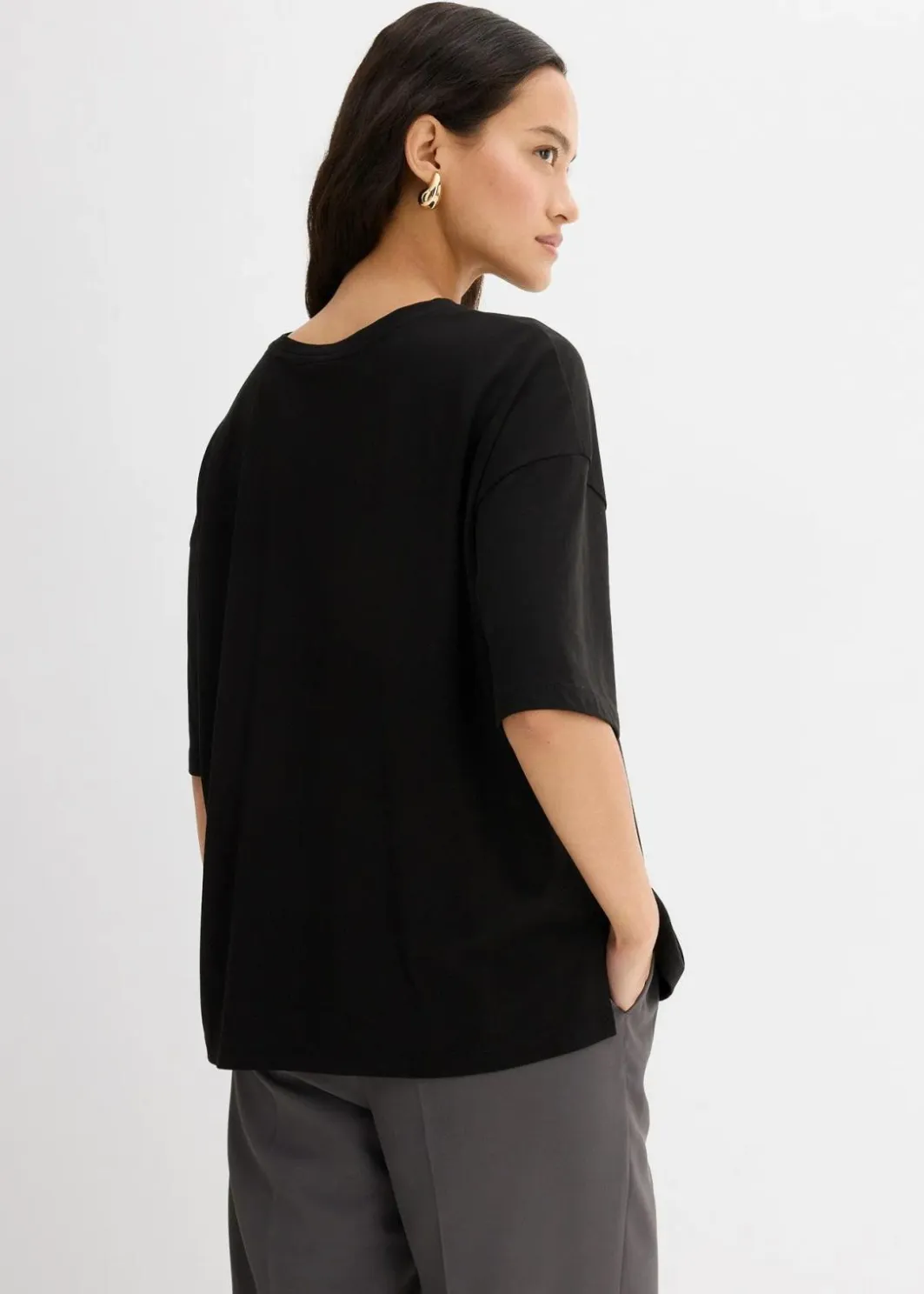 Outlet Lockeres T-Shirt aus Baumwoll-Mix Damen Shirts & Tops