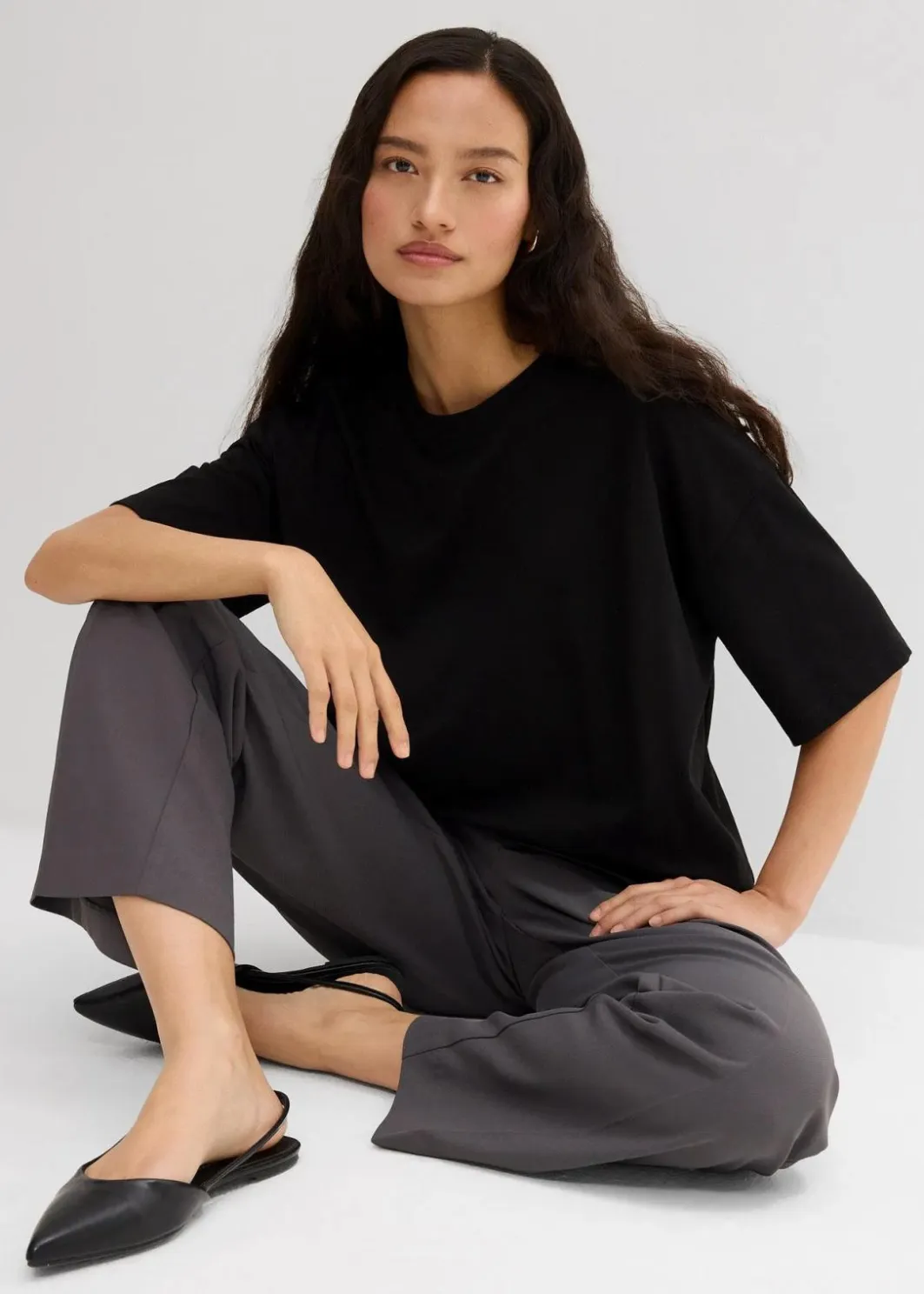 Outlet Lockeres T-Shirt aus Baumwoll-Mix Damen Shirts & Tops